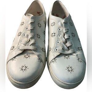 Retro White Floral LOFT Women’s 10 Casual Sneakers Summer Beach Shoes